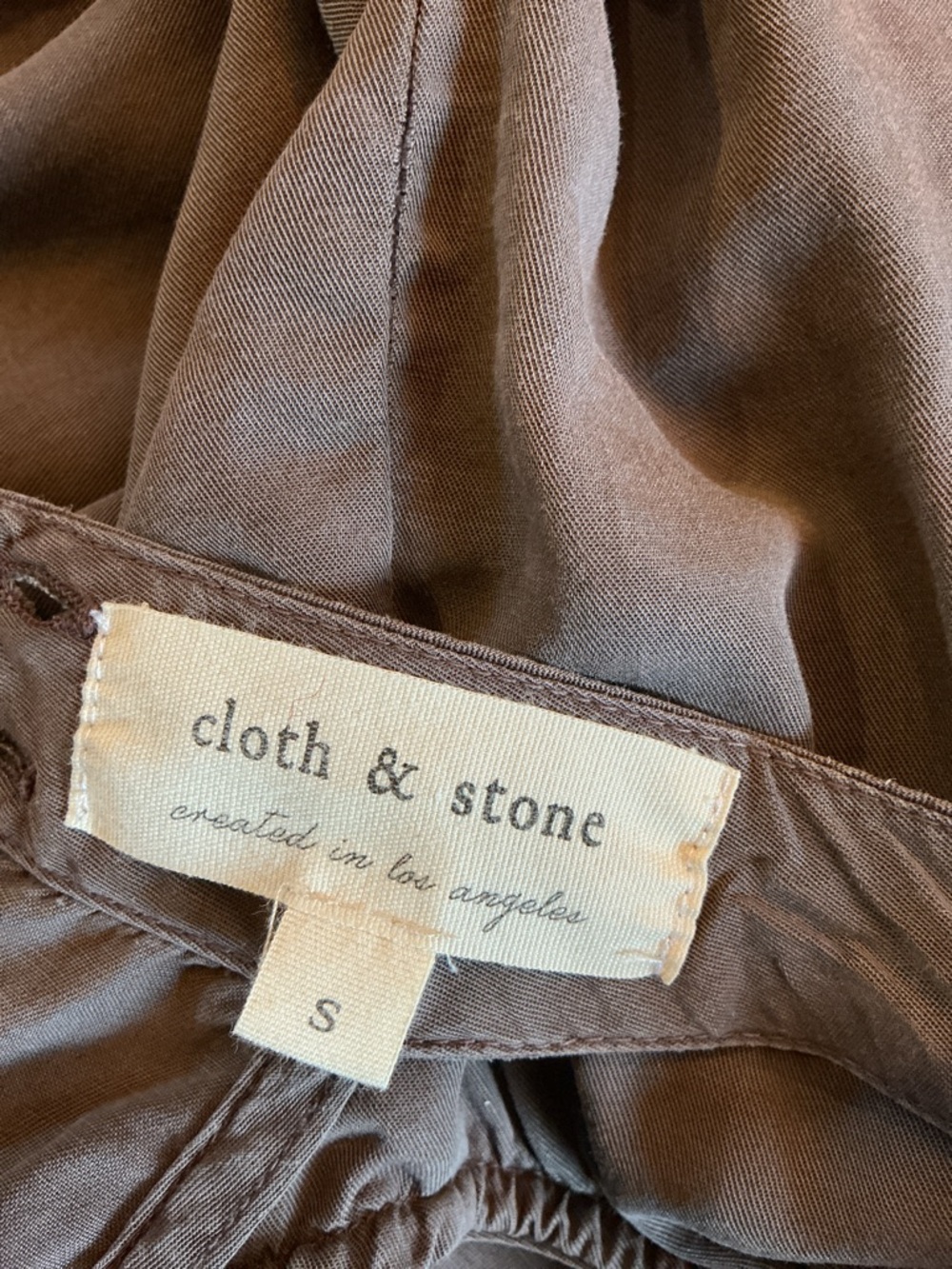 cloth & stone Dark Taupe Halter Wide-Leg Jumpsuit ~ Sz S - Picture 3 of 9